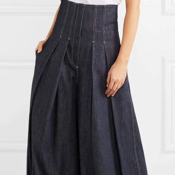 Brunello Cuccinelli wide leg pants in oat size 6 - Picture 4 of 10